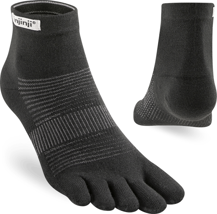 Injinji Men's Run Lightweight Mini-Crew Black Injinji