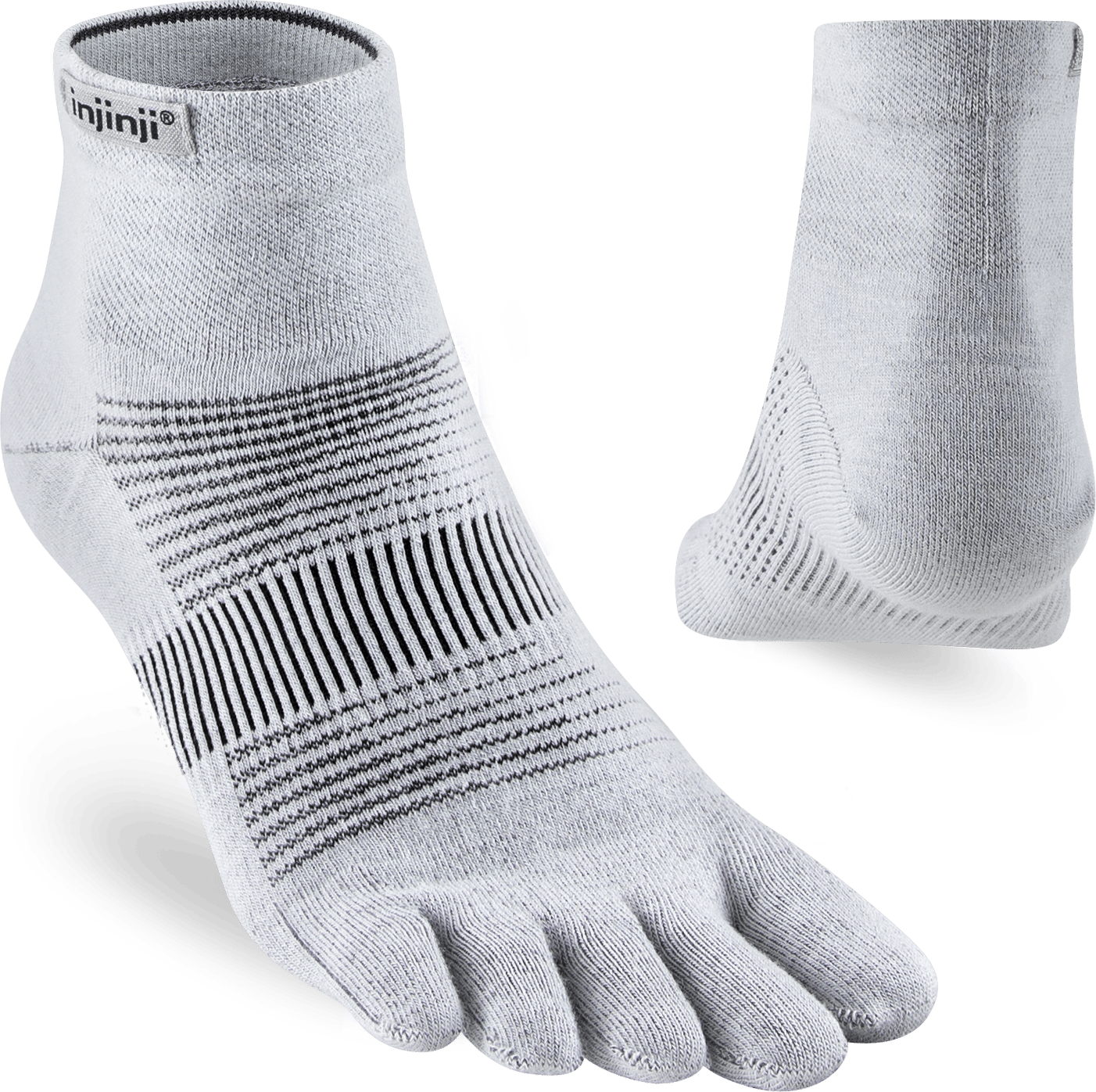 Injinji Men's Run Lightweight Mini-Crew Grey