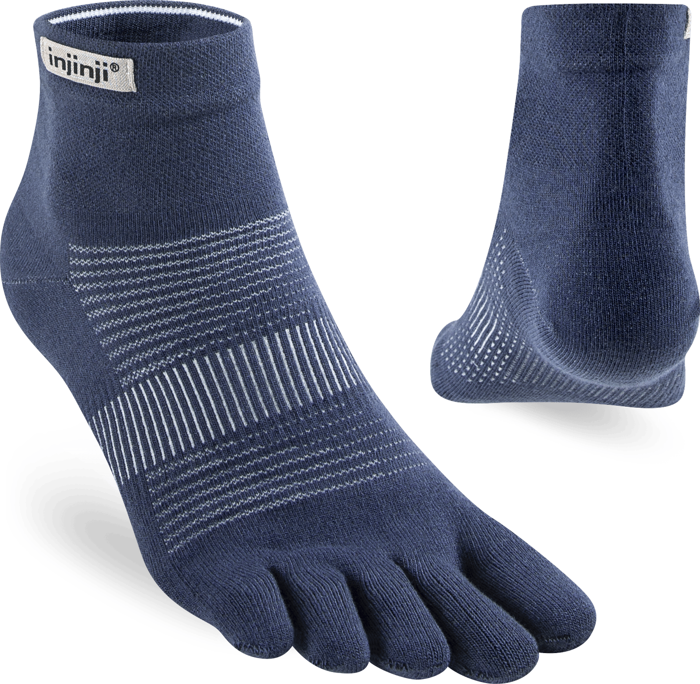 Injinji Men's Run Lightweight Mini-Crew Navy