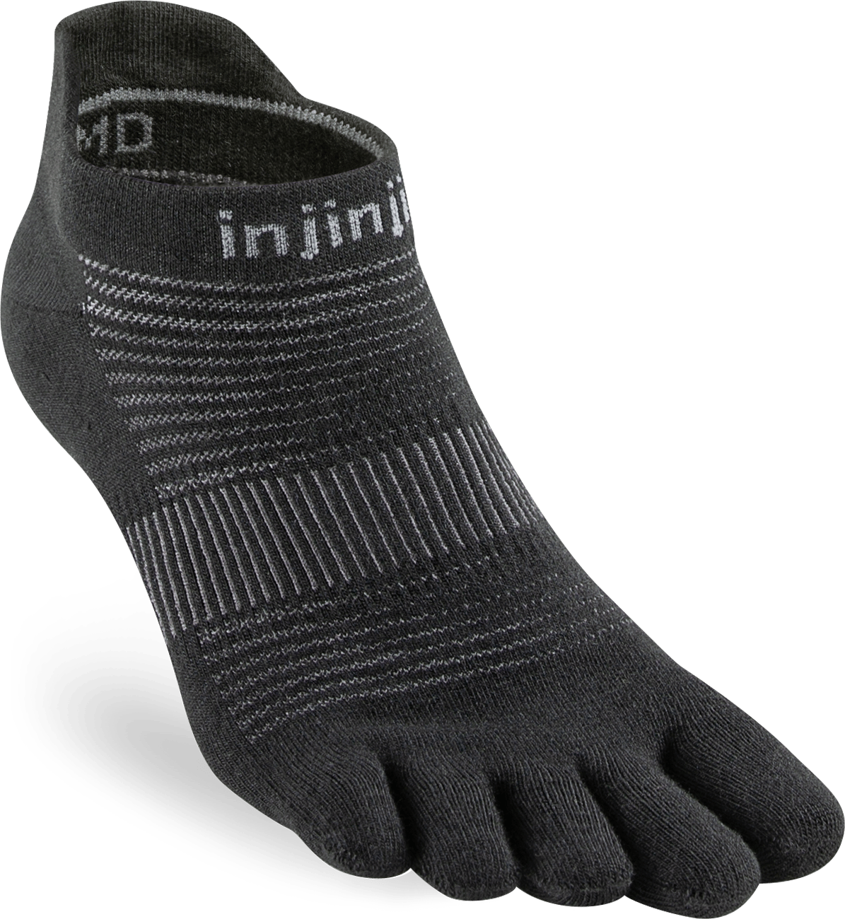 Injinji Men's Run Lightweight No-Show Black