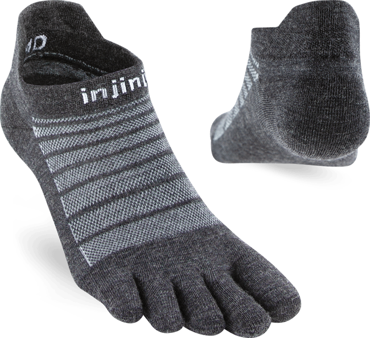 Injinji Men's Run Lightweight No-Show Wool Slate Injinji