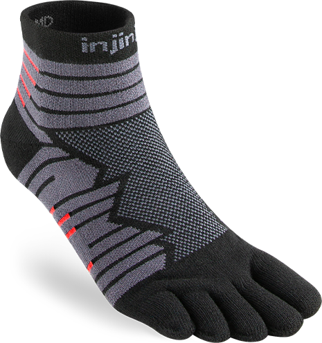 Injinji Men's Ultra Run Mini-Crew Onyx