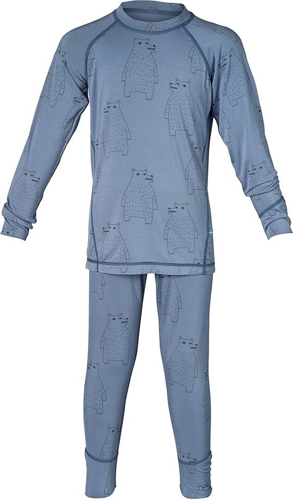 Isbjörn of Sweden Kids' Polarbear Set Baselayer Lagoon Undertøy sett 98/104