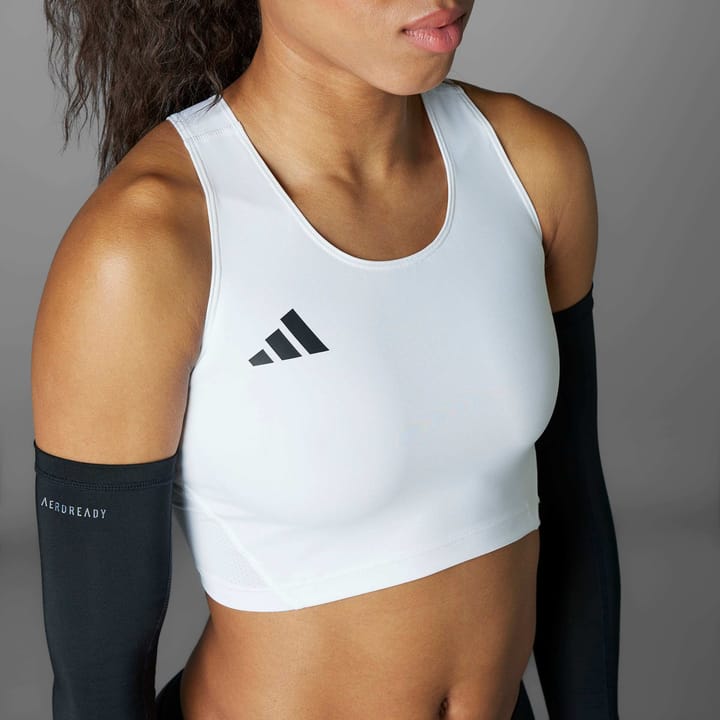 Adidas Women's Adizero Essentials Running Crop Top White Adidas