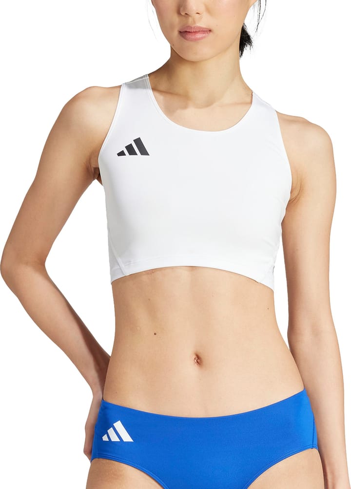 Adidas Women's Adizero Essentials Running Crop Top White Adidas