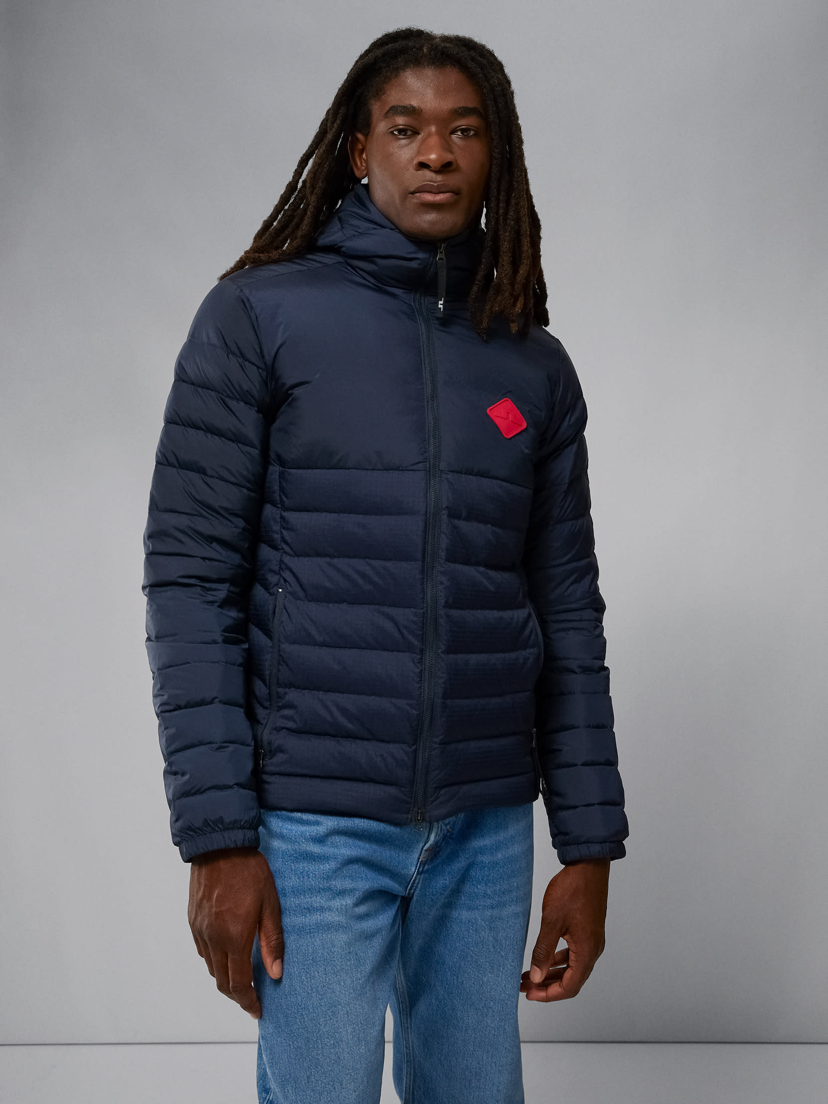 J.Lindeberg Men s Hybrid Text Down Jacket JL Navy Buy J.Lindeberg Men s Hybrid Text Down Jacket JL Navy here Outnorth