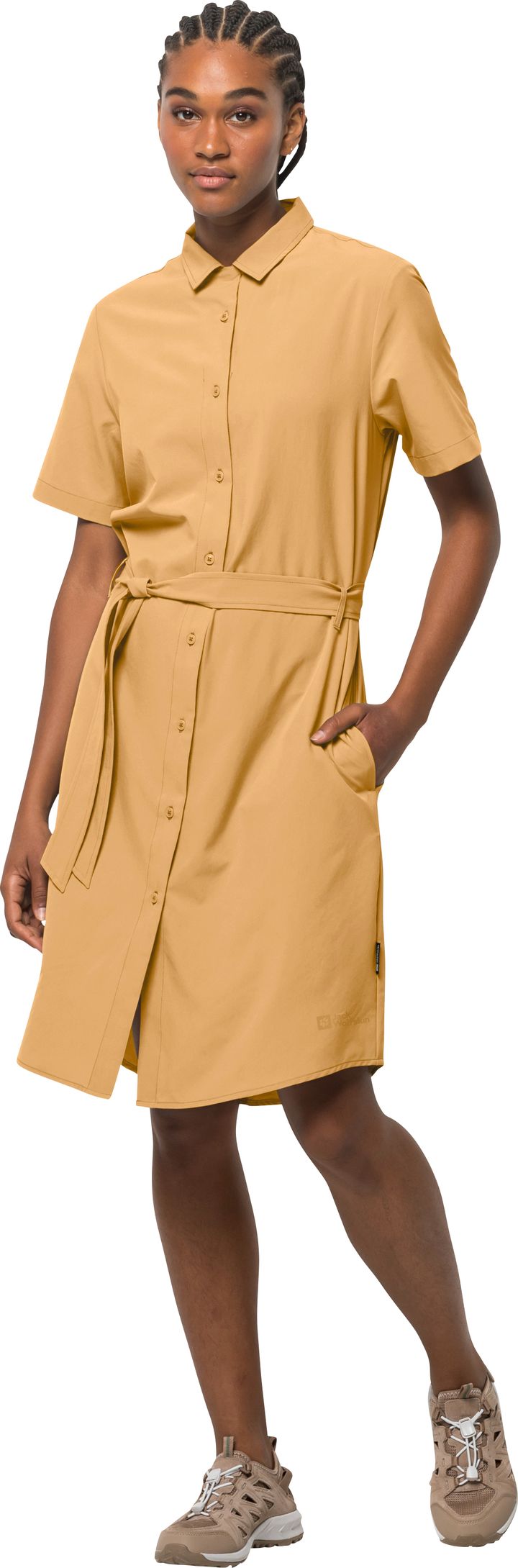 Women's Holiday Midi Dress Honey Yellow Jack Wolfskin