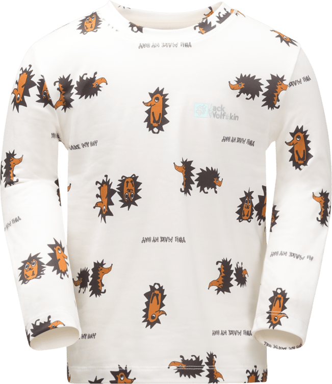 Kids' Gleely Print Longsleeve Cotton White Allover Jack Wolfskin