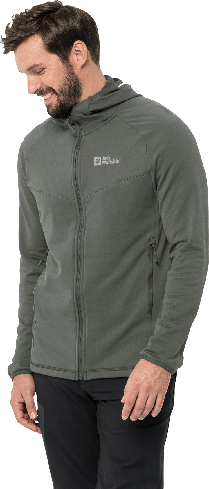 Men's Kolbenberg Hooded Full Zip Gecko Green Jack Wolfskin