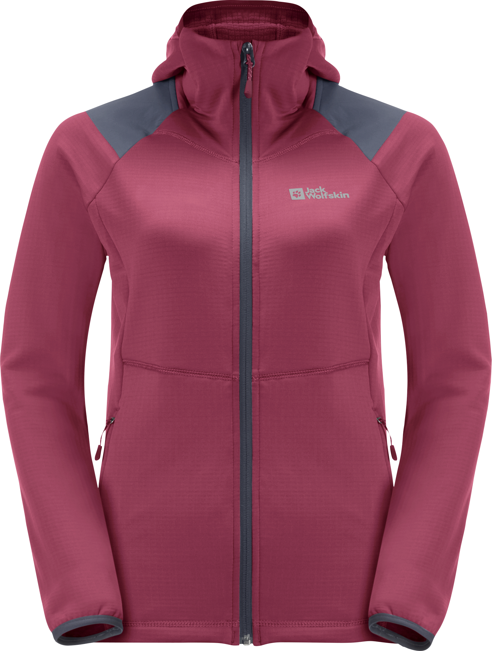 Jack Wolfskin Women’s Kolbenberg Hooded Full Zip Sangria Red