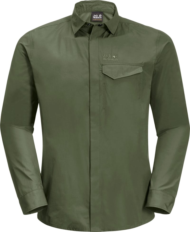 Jack Wolfskin Men's Lakeside Roll-Up Shirt Greenwood