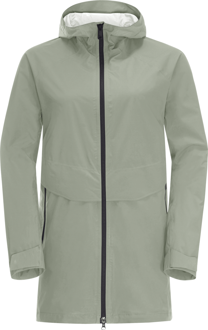 Women's Mainkai Long Jacket Mint Leaf Jack Wolfskin