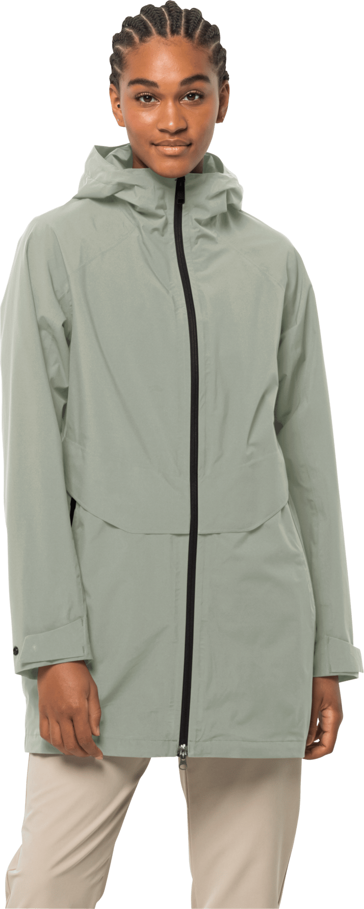 Women's Mainkai Long Jacket Mint Leaf Jack Wolfskin