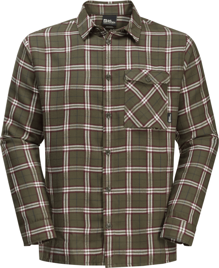 Olive | Men\'s Buy Wanderweg Shirt Dusty | Outnorth here Wanderweg Dusty Checks Checks Shirt Men\'s Olive