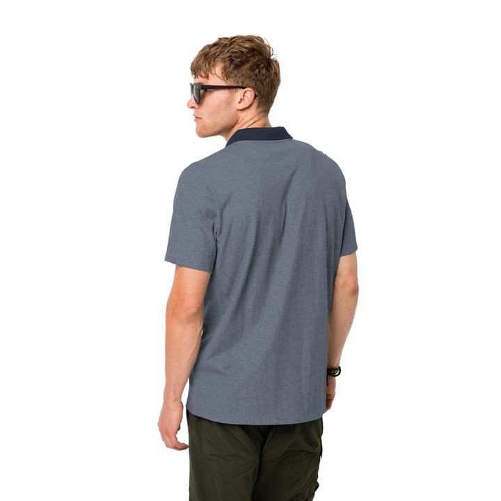 Jack Wolfskin Men's Pique Polo Night Blue Jack Wolfskin Jack Wolfskin Men's Pique Polo Night Blue Jack Wolfskin