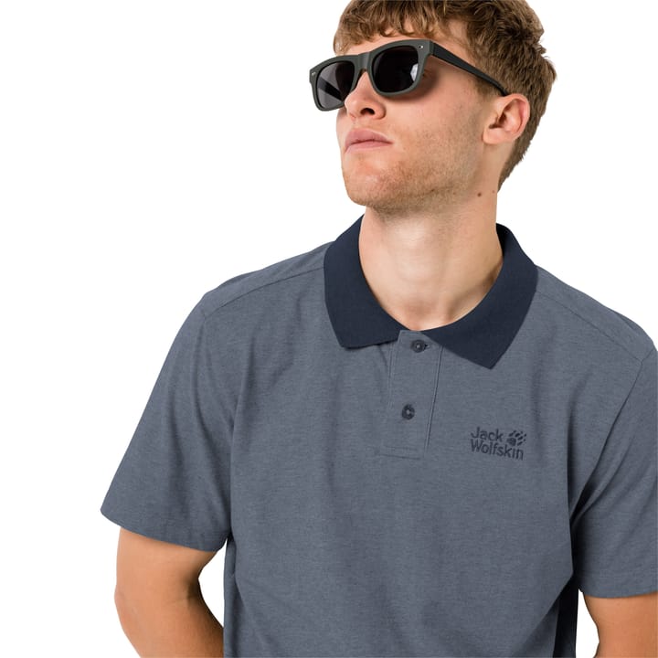 Jack Wolfskin Men's Pique Polo Night Blue Jack Wolfskin Jack Wolfskin Men's Pique Polo Night Blue Jack Wolfskin