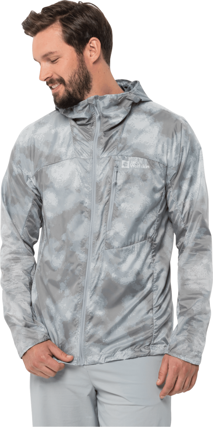 Men's Prelight Windbreaker Silver Grey All Over Jack Wolfskin