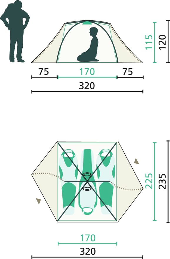 Skyrocket III Dome Ginkgo Green Jack Wolfskin