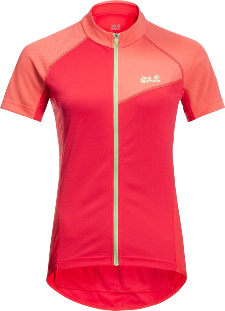 Women's Tourer Fullzip Tee Tulip Red Jack Wolfskin