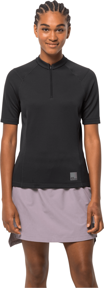 Jack Wolfskin Women's Bike Commute Half Zip T-Shirt Phantom Jack Wolfskin