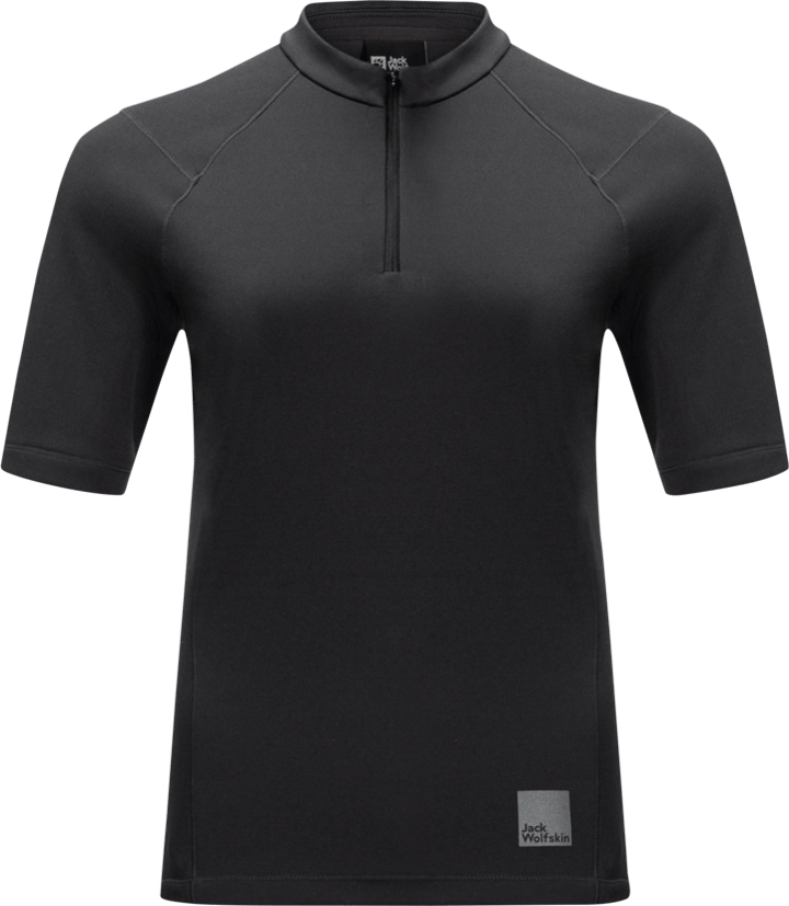 Women's Bike Commute Half Zip T-Shirt Phantom Jack Wolfskin