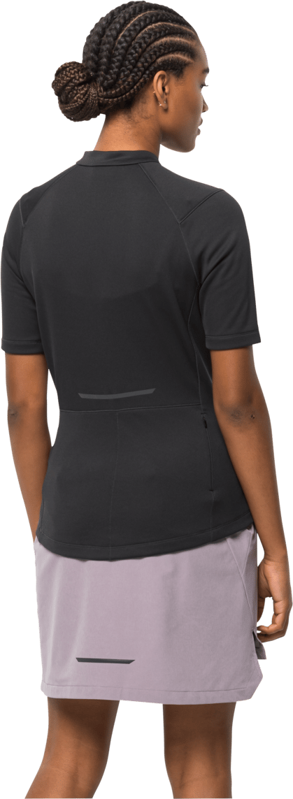 Women's Bike Commute Half Zip T-Shirt Phantom Jack Wolfskin