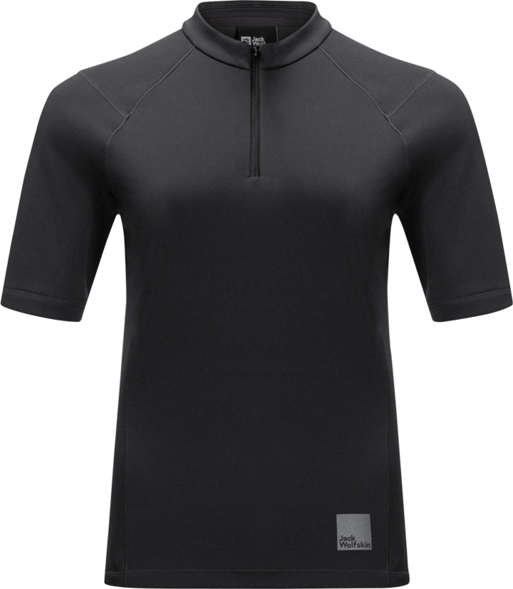 Jack Wolfskin Women's Bike Commute Half Zip T-Shirt Phantom Jack Wolfskin