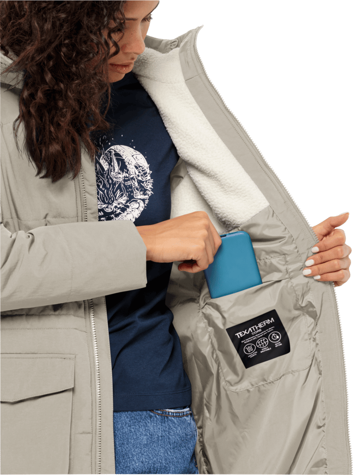 Women's White Frost Parka Dusty Grey Jack Wolfskin