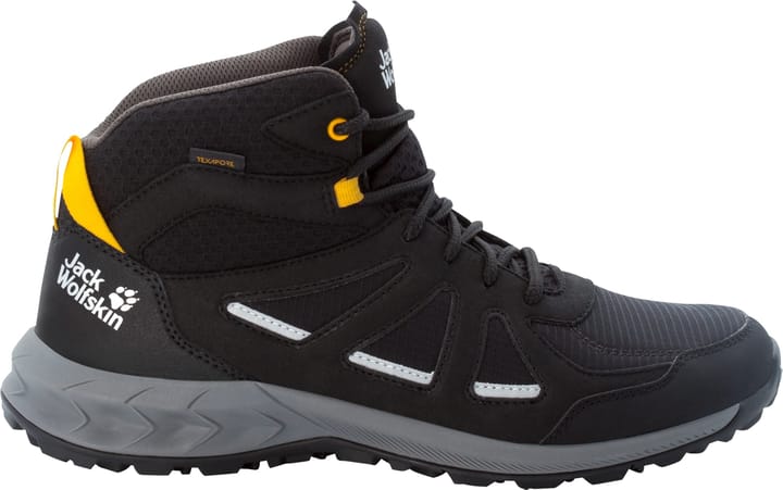 Men's Woodland 2 Texapore Mid Black / Burly Yellow Xt Jack Wolfskin