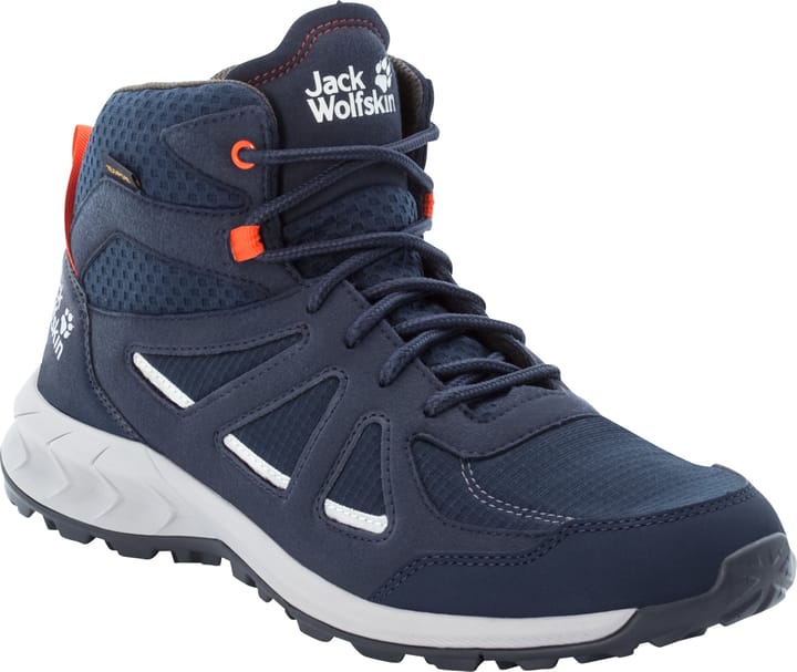 Jack Wolfskin Men's Woodland 2 Texapore Mid Dark Blue / Red Jack Wolfskin