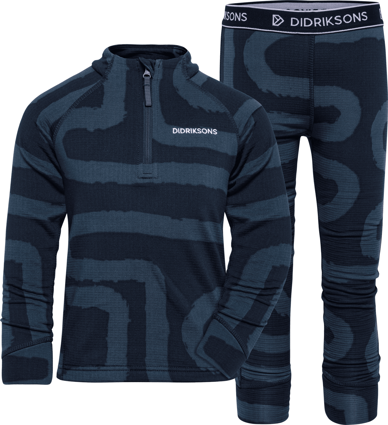 Didriksons Kids' Jadis Printed Set Path Navy