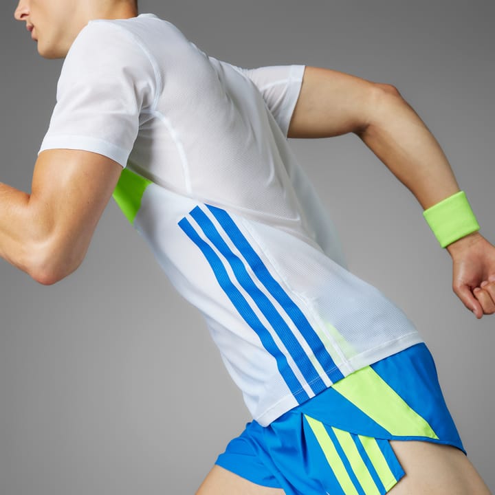 Adidas Men's Adizero Retro Tee White/Lucid Lemon Adidas Adidas Men's Adizero Retro Tee White/Lucid Lemon Adidas
