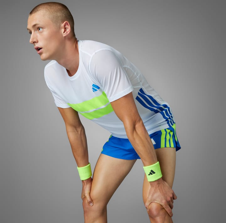 Adidas Men's Adizero Retro Tee White/Lucid Lemon Adidas Adidas Men's Adizero Retro Tee White/Lucid Lemon Adidas