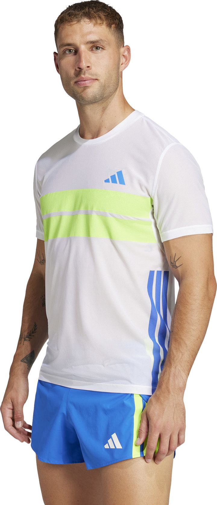 Adidas Men's Adizero Retro Tee White/Lucid Lemon Adidas Adidas Men's Adizero Retro Tee White/Lucid Lemon Adidas
