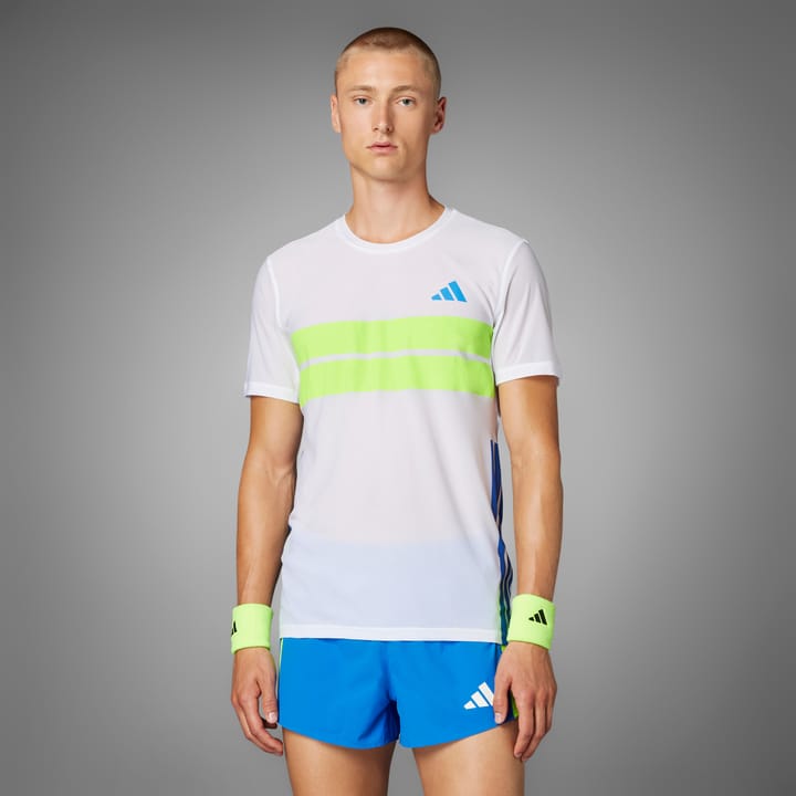 Adidas Men's Adizero Retro Tee White/Lucid Lemon Adidas Adidas Men's Adizero Retro Tee White/Lucid Lemon Adidas