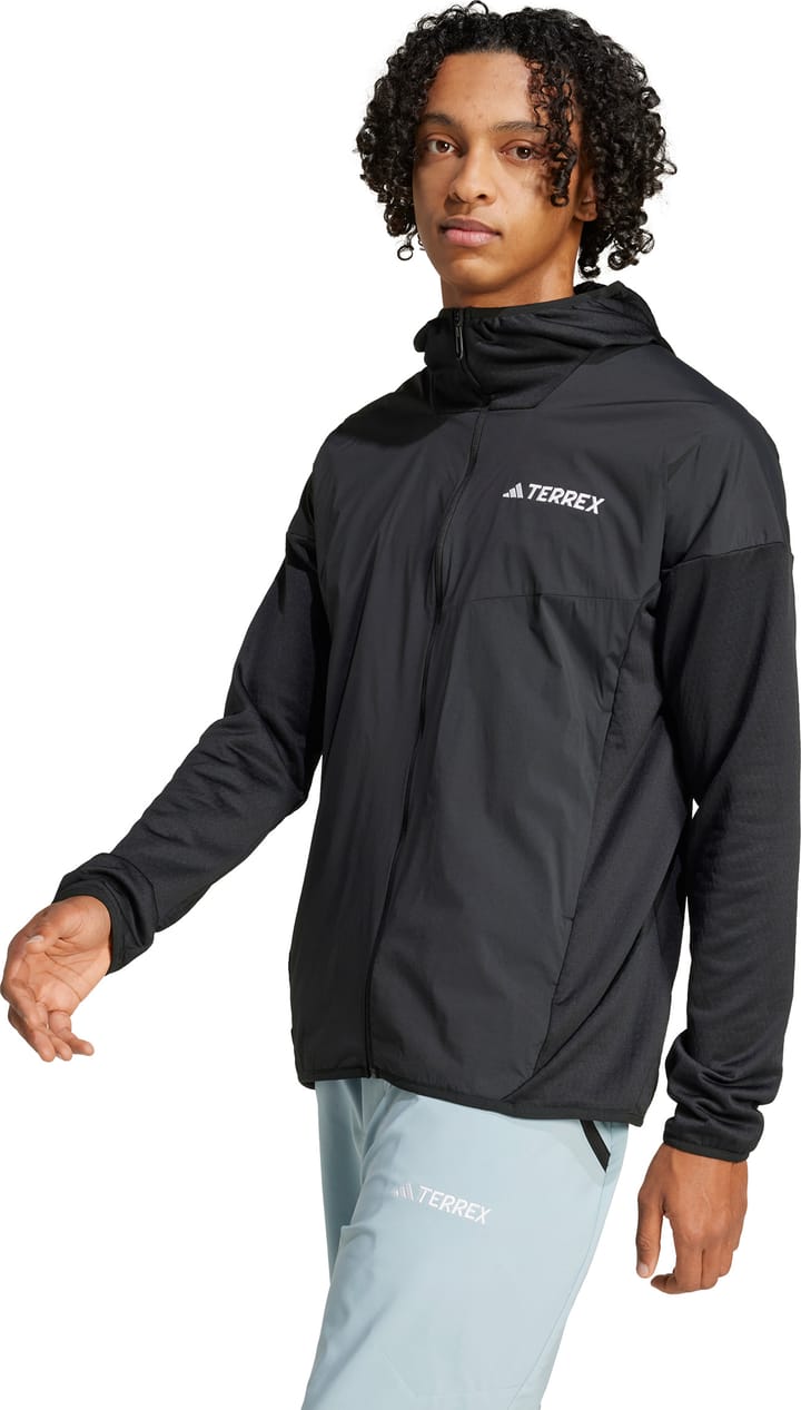 Adidas Men's Terrex Xperior Climawarm+ Wind Light Fleece Hooded Jacket Black Adidas