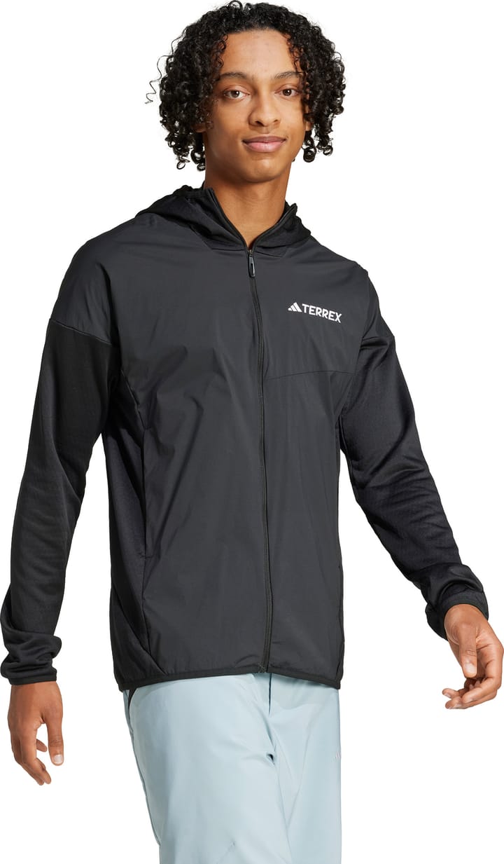 Adidas Men's Terrex Xperior Climawarm+ Wind Light Fleece Hooded Jacket Black Adidas