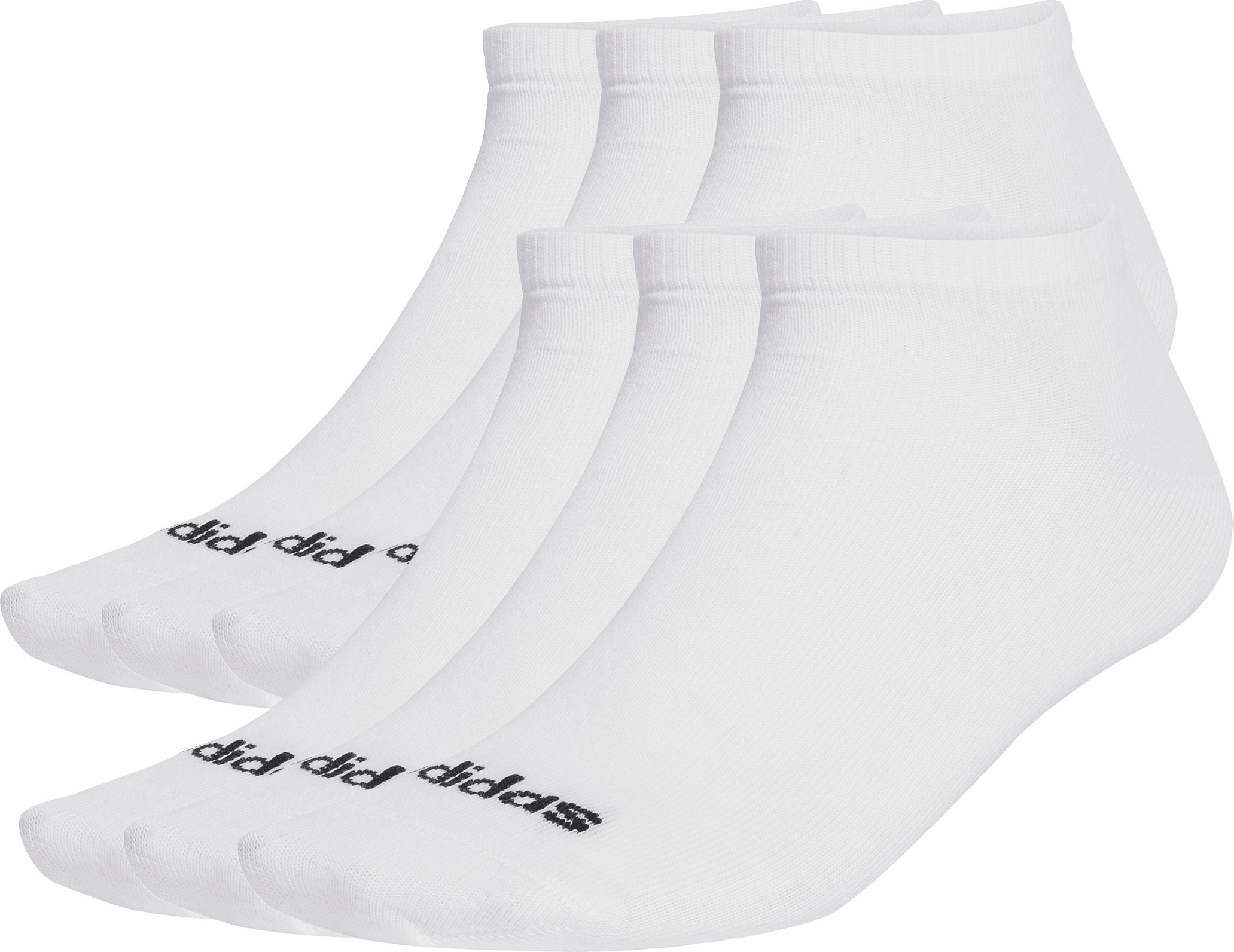 Adidas Cushioned Linear Crew 6p White/black Hverdagssokker L