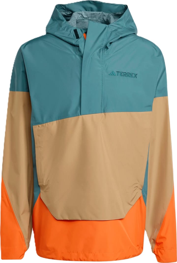 Adidas Men's Terrex Xploric 2.5L Climaproof Anorak Preloved Teal/Cardboard/SEmi Orange Impact Adidas