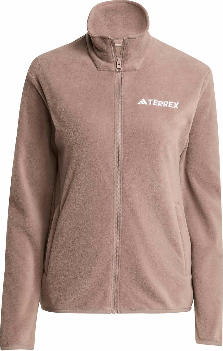 Adidas Women's Multi Essentials Full-Zip Fleece Jacket Trace Brown Adidas
