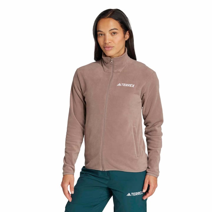 Adidas Women's Multi Essentials Full-Zip Fleece Jacket Trace Brown Adidas