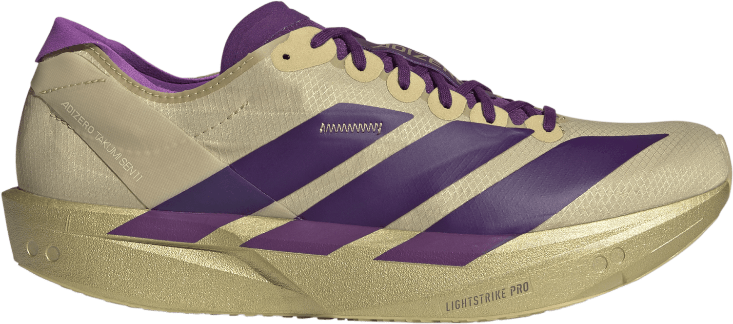 Adidas Men's Adizero Takumi Sen 11 Sand/Rich Purple/Gold Met.