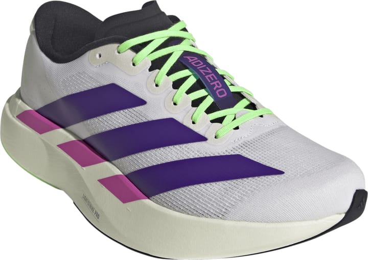 Adidas Men's Adizero Evo SL Ftwwht/cpurpl/limbur Adidas Adidas Men's Adizero Evo SL Ftwwht/cpurpl/limbur Adidas