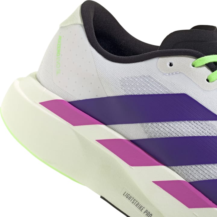 Adidas Men's Adizero Evo SL Ftwwht/cpurpl/limbur Adidas Adidas Men's Adizero Evo SL Ftwwht/cpurpl/limbur Adidas
