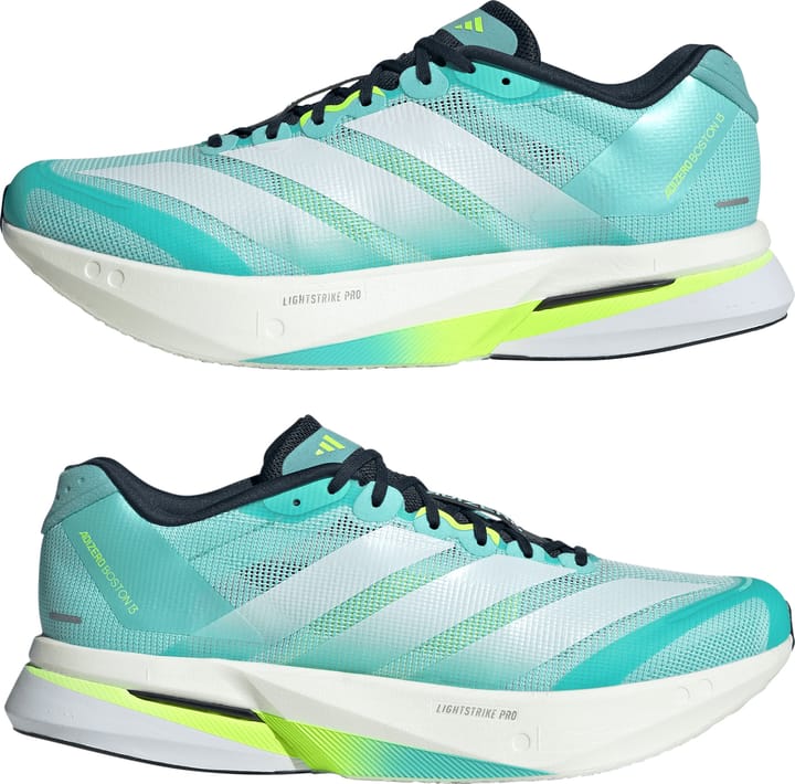 Adidas Men's Adizero Boston 13 Flash Aqua/Cloud White/Lucid Lemon Adidas