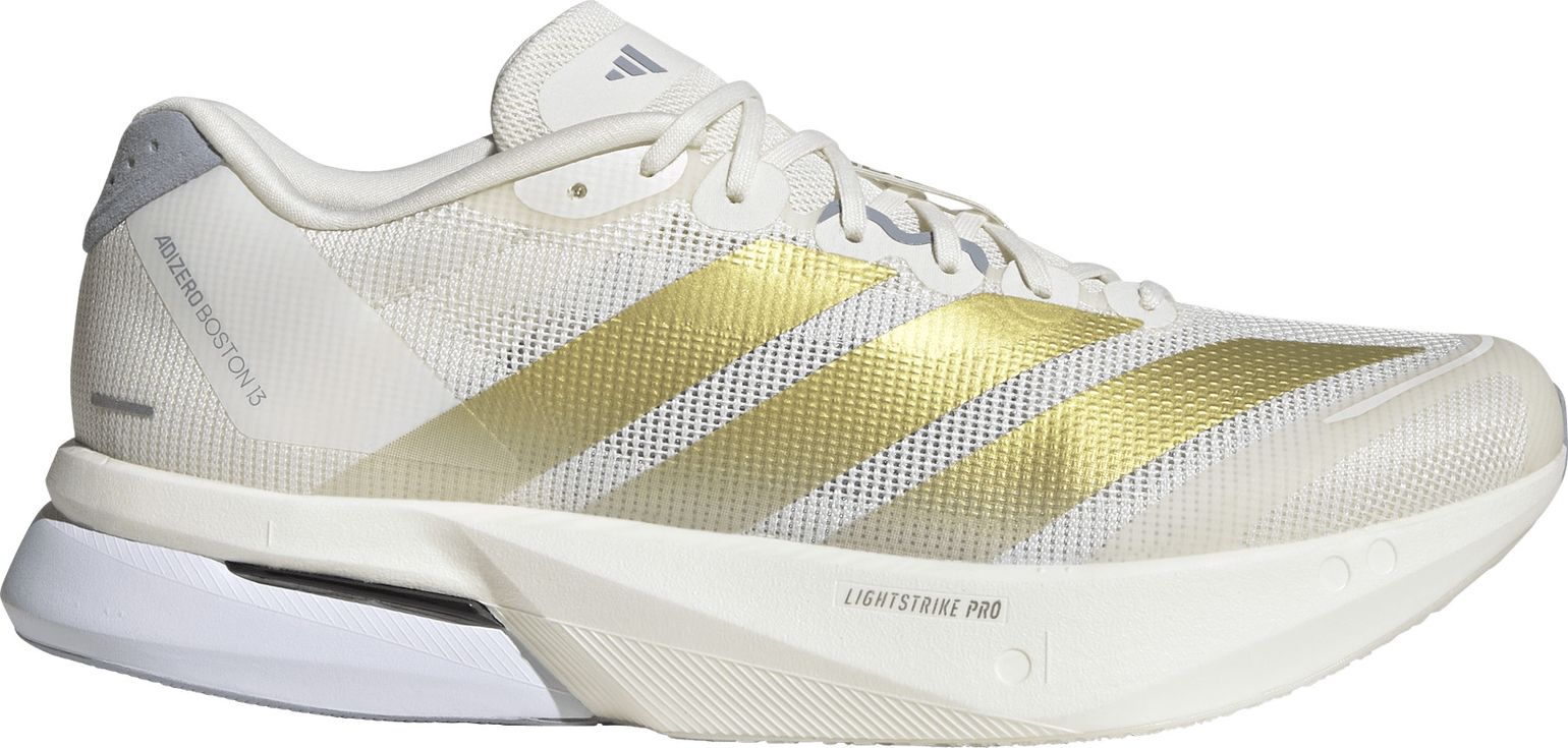 Adidas Men's Adizero Boston 13 Cloud White/Gold Mint/Halsil