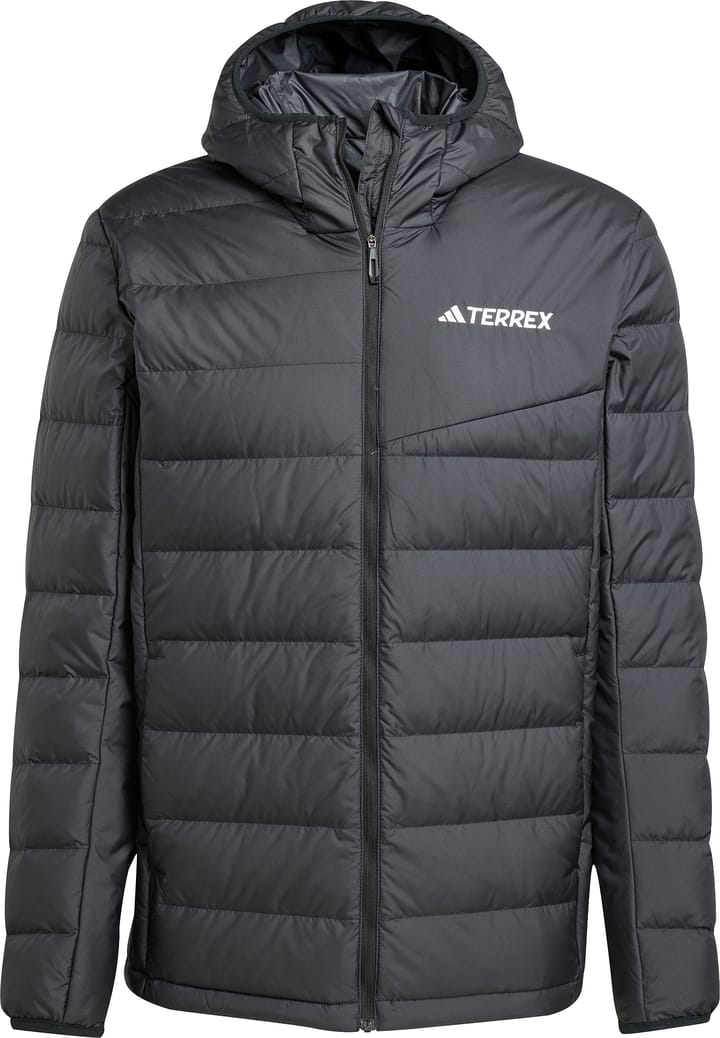 Adidas Men's Multi Light Down Hooded Jacket Black Adidas