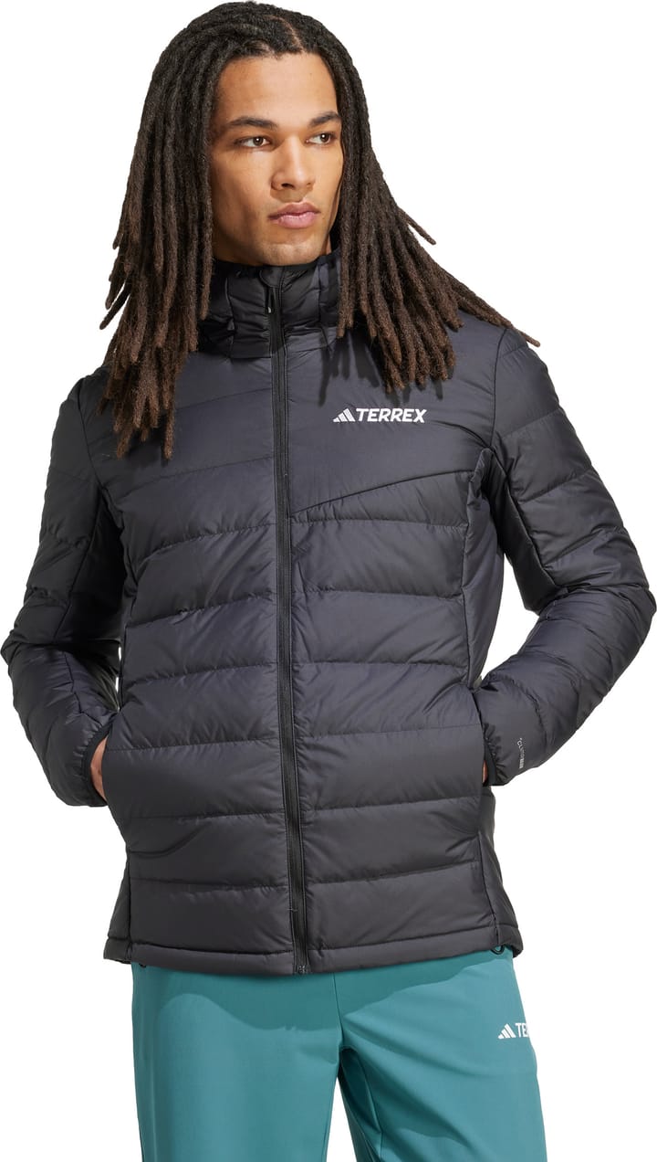 Adidas Men's Multi Light Down Hooded Jacket Black Adidas