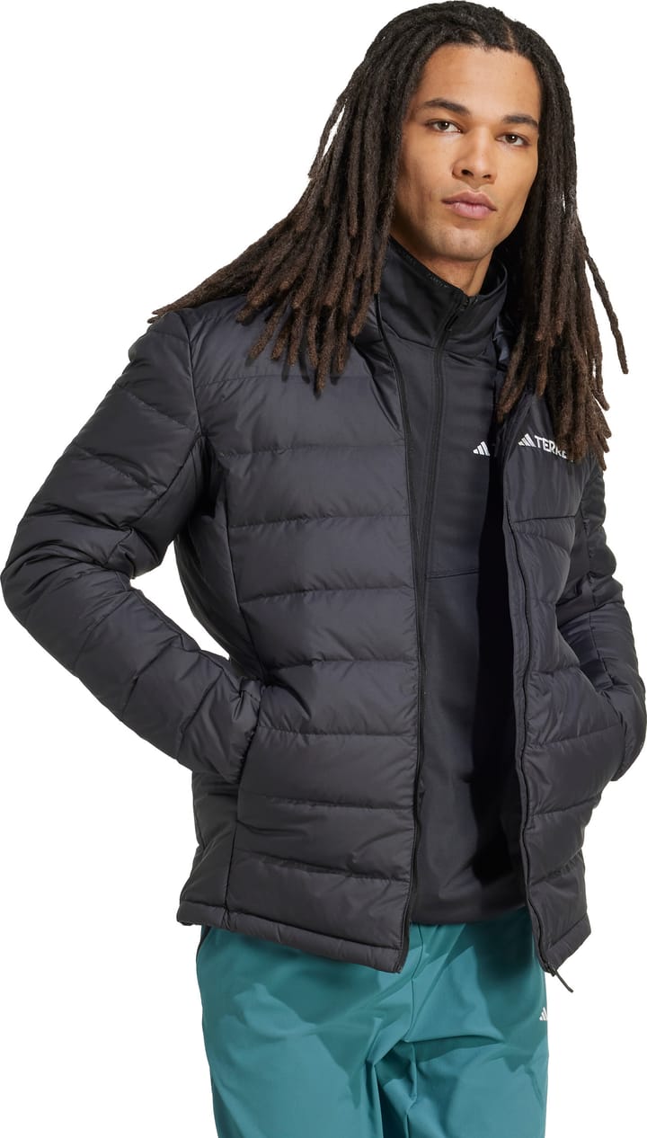 Adidas Men's Multi Light Down Hooded Jacket Black Adidas