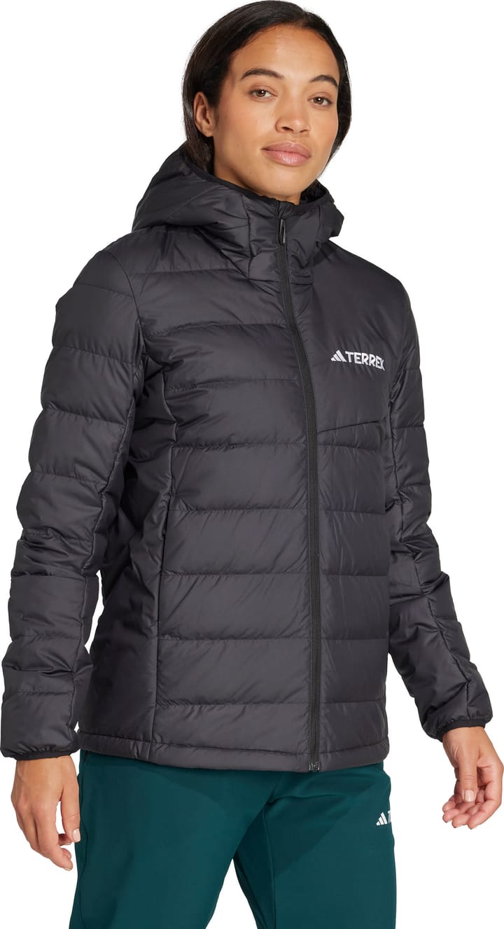 Adidas Women's Multi Light Down Hooded Jacket Black Adidas